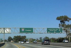 This an example of an old button copy sign on a L.A.-area freeway