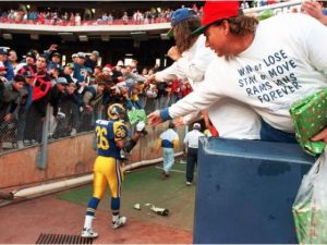 The end of an era for the L.A. Rams. They would start over in St. Louis the next year.